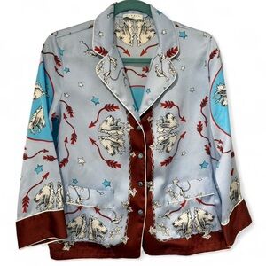 Sandro Blue  Patterned Blazer